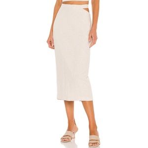 Bardot Midi Cut Out Skirt - Pebble Size XL (NWT)